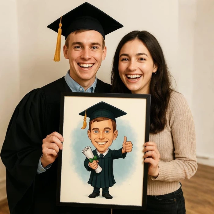 Custom Graduation Cartoon Portrait Personalized Digital Graduation Cartoon from Photo cover image 2