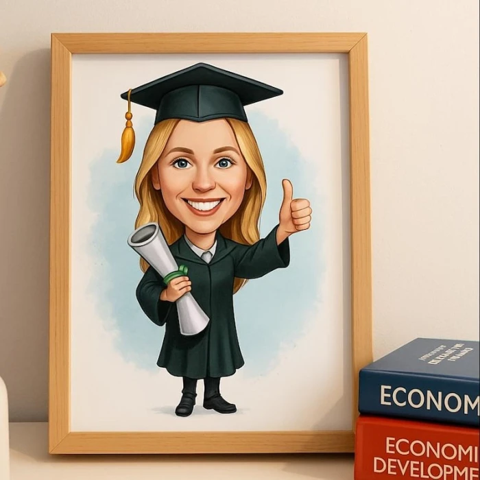 Custom Graduation Cartoon Portrait Personalized Digital Graduation Cartoon from Photo cover image 4
