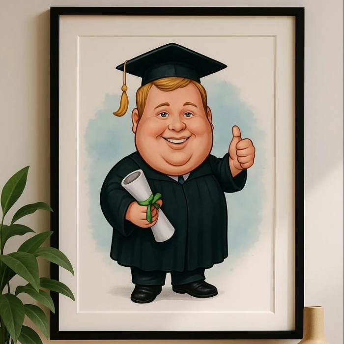 Custom Graduation Cartoon Portrait Personalized Digital Graduation Cartoon from Photo cover image 5