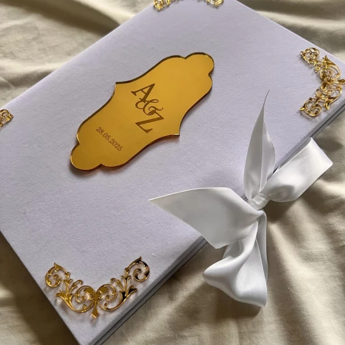 Velvet Nikkah Booklet Personalised Islamic Marriage Certificate Folder cover image 5