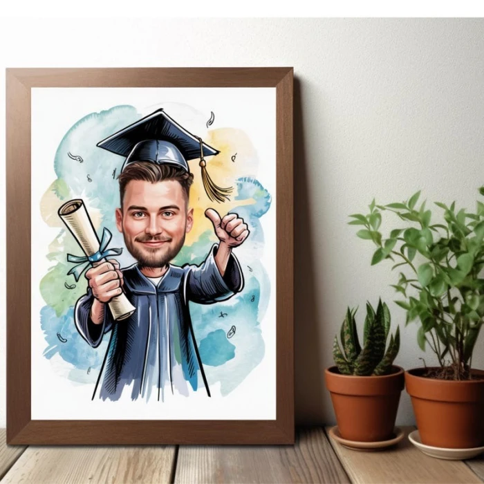 Custom Graduation Cartoon Portrait – Personalized Cap & Gown Digital Art cover image 4