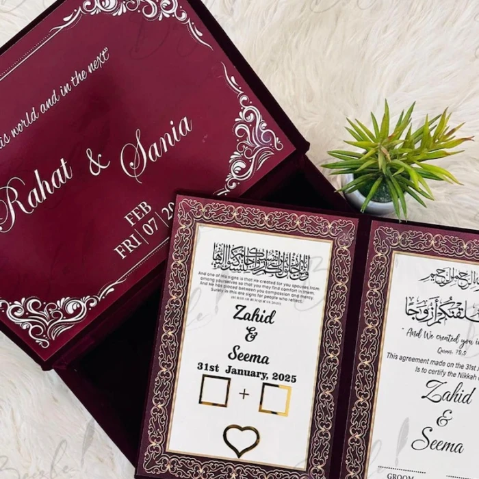 Elegant Personalized Nikkah Booklet & Certificate Folder cover image 2