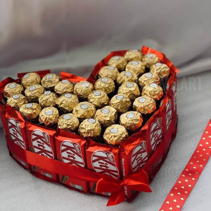 Floral Chocolate Heart Gift Box