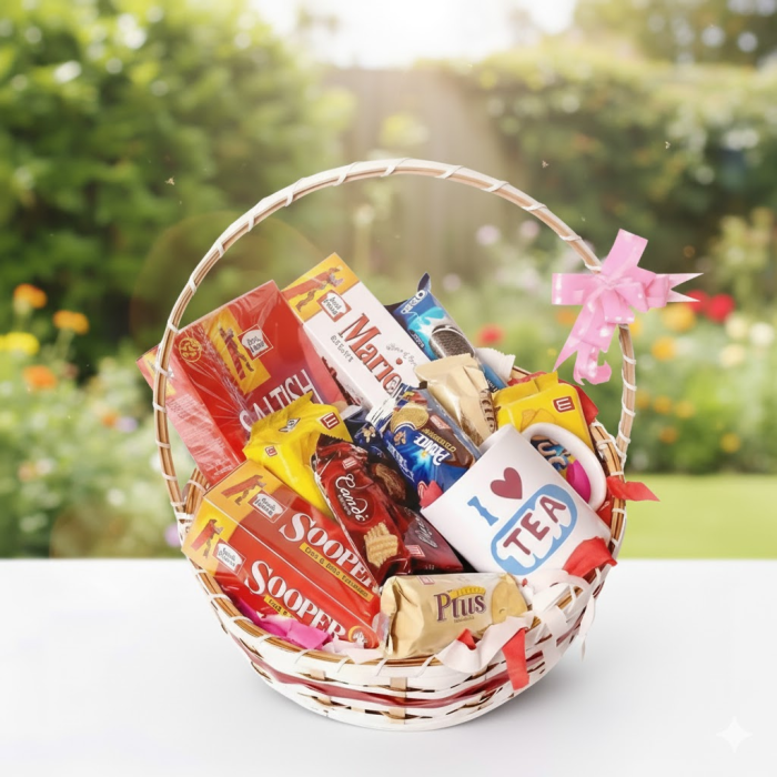 Cookies Gift Basket with Tea Mug Assorted Biscuit Hamper Cookies Gift Basket with Tea Mug Assorted Biscuit Hamper
