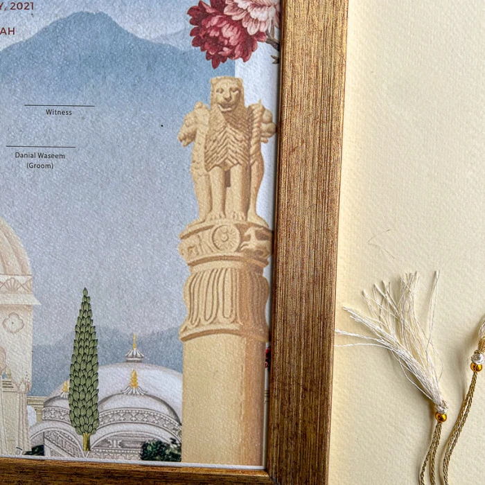 Modern Personalized Nikkah Certificate Custom Islamic Wedding Frame cover image 1