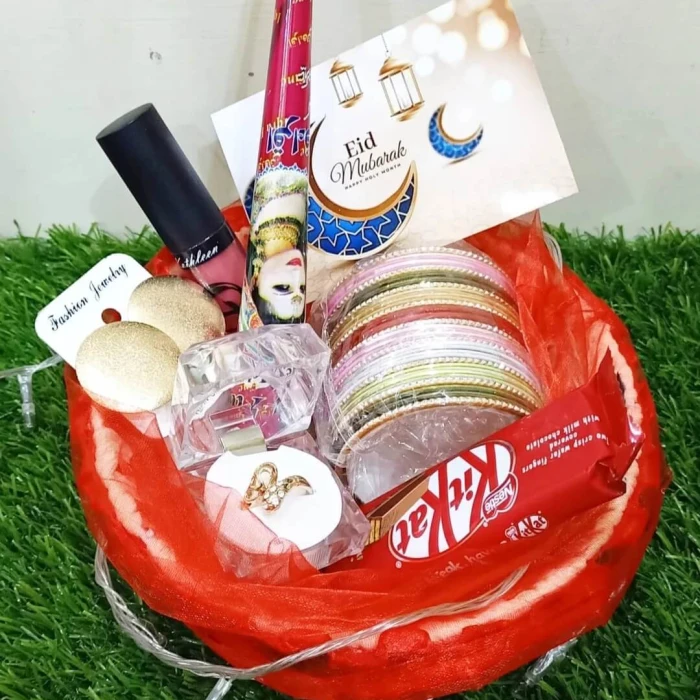 Small Eid Gift Basket Charming Mini Hamper with Chocolates & Accessories