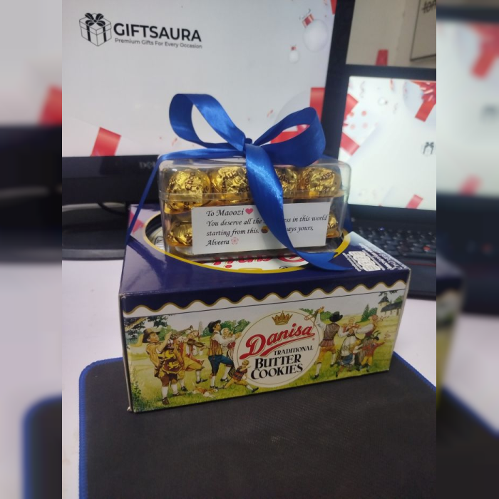 Choco Cookie Delight Ferrero Rocher & Danish Butter Cookies Gift cover image 1