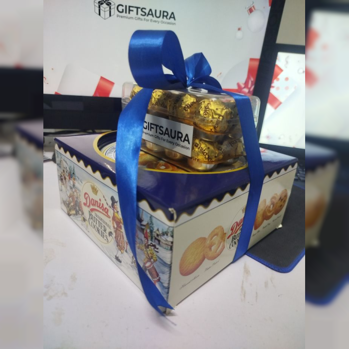 Choco Cookie Delight Ferrero Rocher & Danish Butter Cookies Gift cover image 2