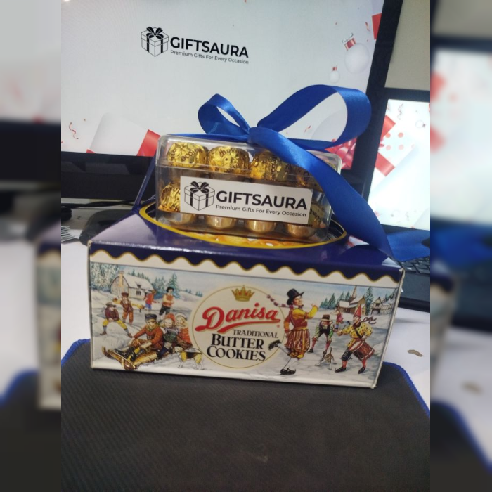 Choco Cookie Delight Ferrero Rocher & Danish Butter Cookies Gift