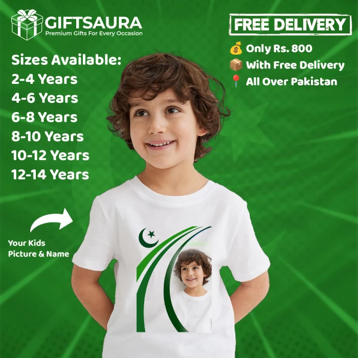 Wear Your Love for Pakistan Custom 14 August T-Shirts with Photo