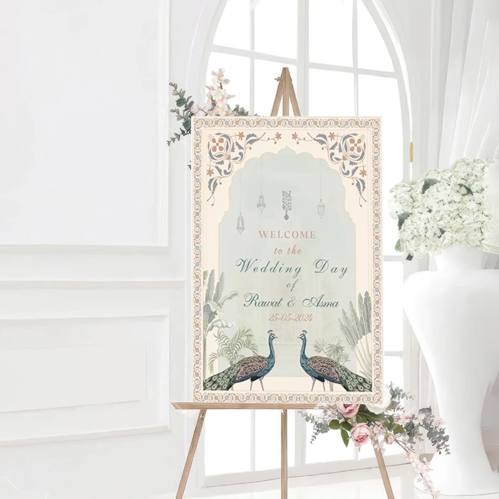 Mughal Art Welcome Board Royal & Traditional Wedding Decor