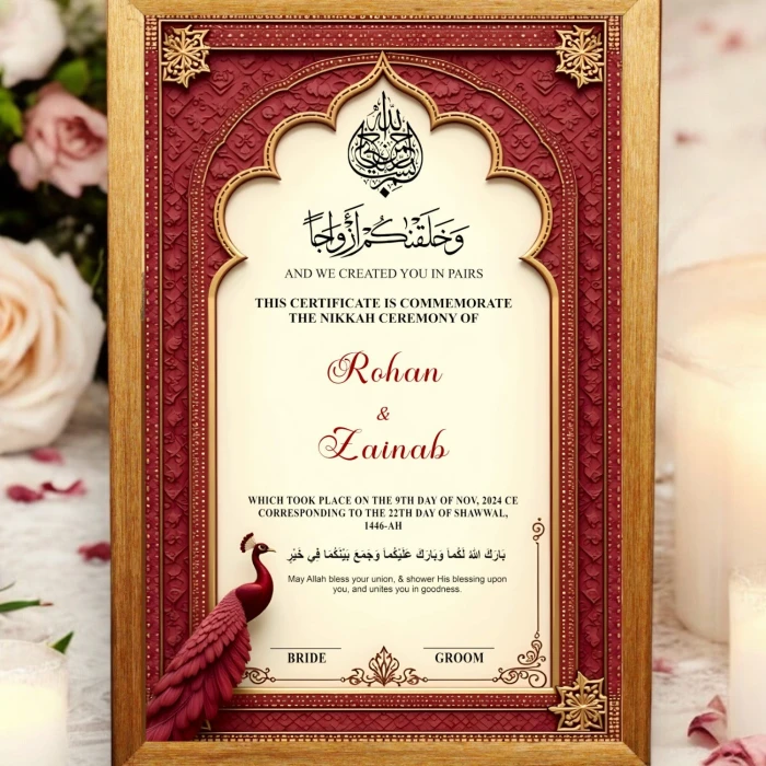 Nikkah Certificate with Custom and Decorative Frame cover image 2