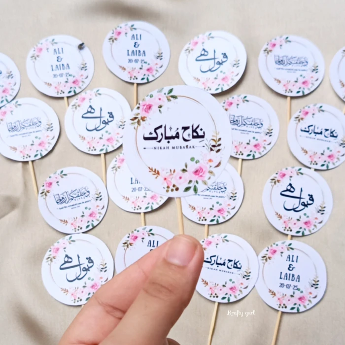 Customized Nikah Ceremony Sweets Toppers Wedding Décor