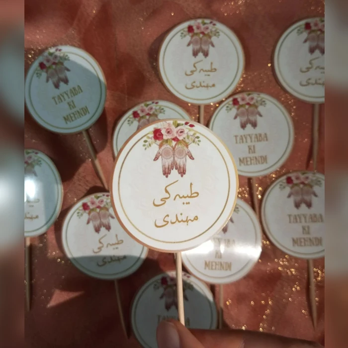 Customized Mehndi Themed Mithai Sweet Toppers Unique Designs