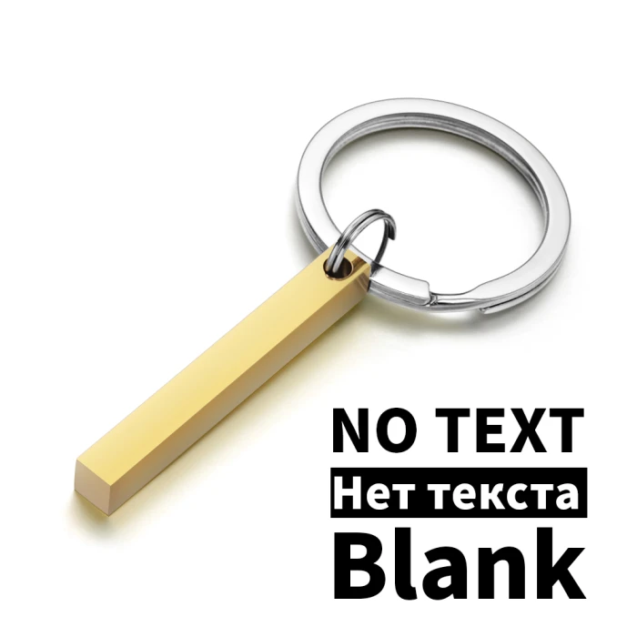 Personalize Keychains 3D Bar Stainless Steel Keyrings 4 Sides Engrave Text Name Date Logo Custom Key Chains Rings Love Gift cover image 4