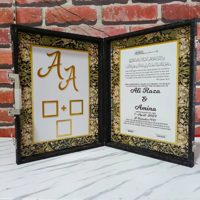 Customized Velvet Nikkah Certificate Booklet