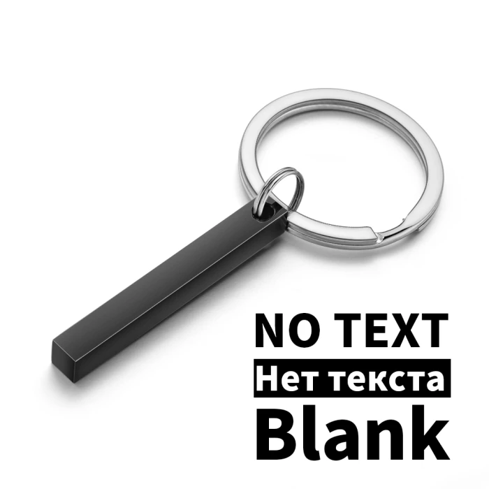 Personalize Keychains 3D Bar Stainless Steel Keyrings 4 Sides Engrave Text Name Date Logo Custom Key Chains Rings Love Gift cover image 6