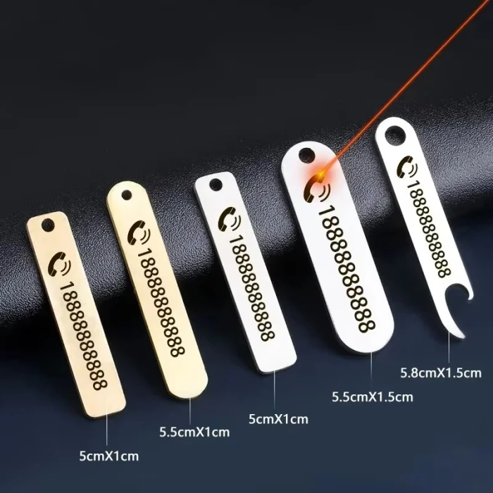 Personalized Stainless Steel Keychain – Custom Name & Phone Number Tag, Anti-Lost Car Keychain Gift for Men