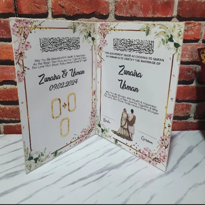Customized Velvet Nikkah ceremony Booklet