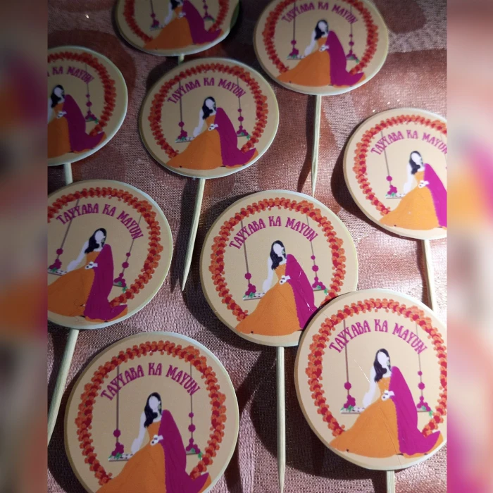 Customized Mayon Mithai Sweet Toppers Wedding Party Favors