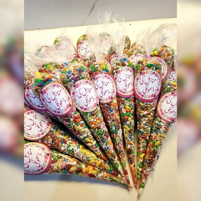 dholki Favor Cone Giveaways Elegant Confetti & Favor Cones for Guests cover image 1