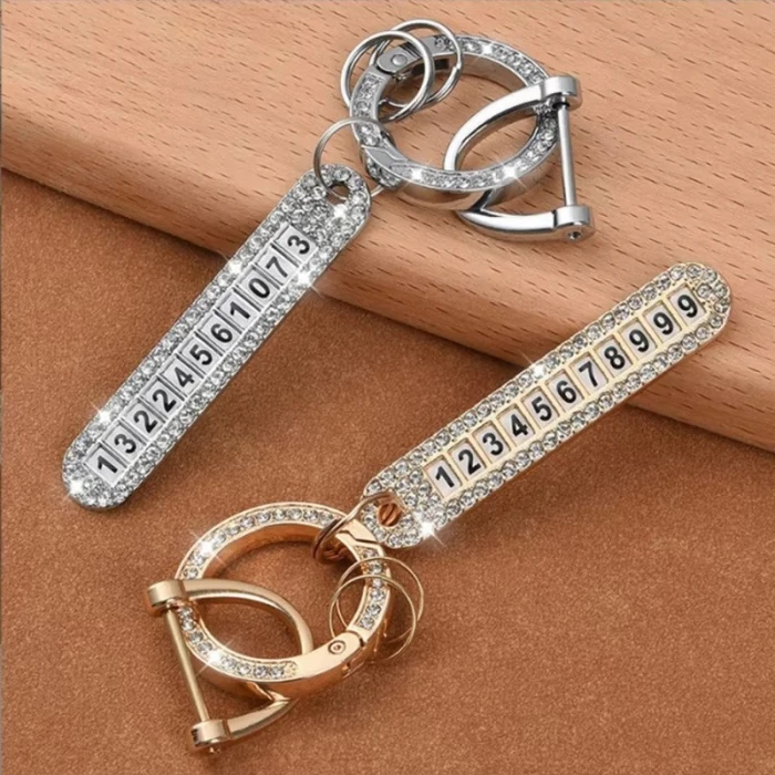 Diamond‑Style Anti‑Lost Metal Keychain Pendant