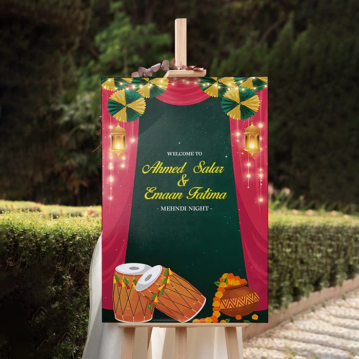Mehndi Welcome Board Celebration Decor