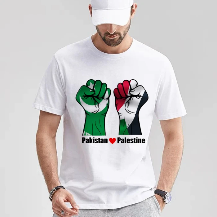 Palestinians and pakistan design Independence Day T-Shirts for Men