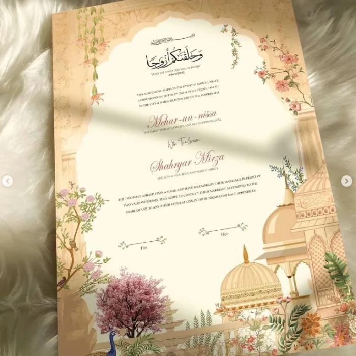 Customizable Nikkah Certificate Premium 4K Textured Paper (No Frame)