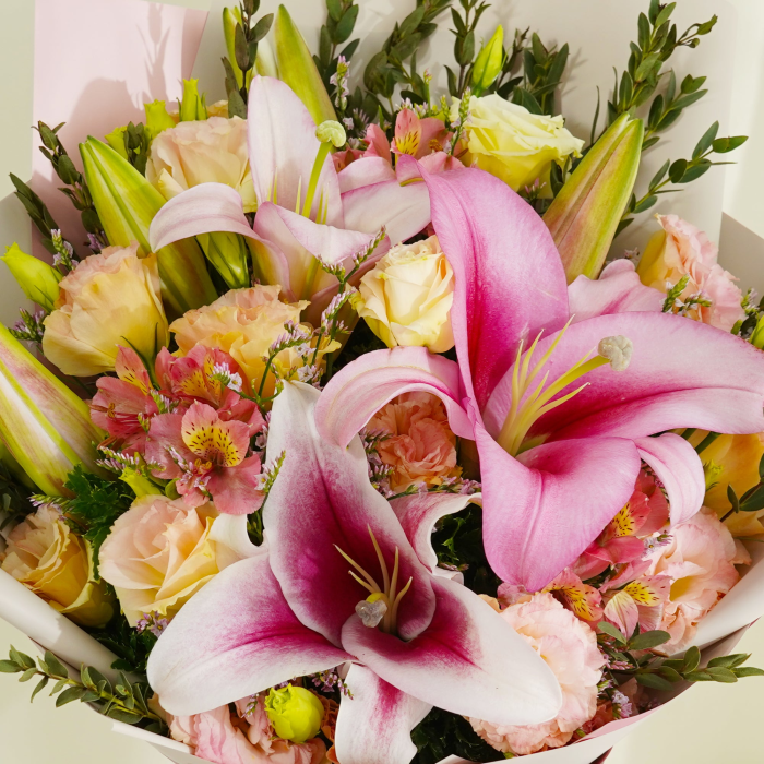 Sweet Desire Bouquet Pink Lilies & Alstroemeria cover image 2