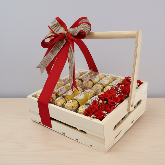 Wooden Chocolate Basket Gourmet Gift Hamper in Pakistan Wooden Chocolate Basket Gourmet Gift Hamper in Pakistan