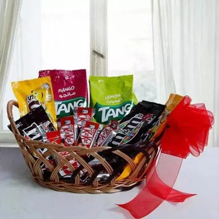Color Ur Day With Her Refreshing Gift Basket with Tang, M&Ms & KitKats