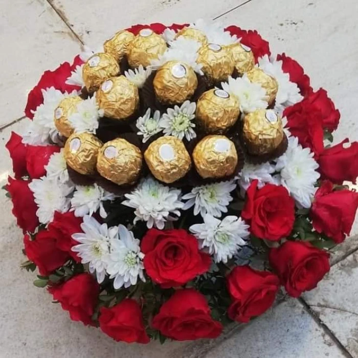 Romantic Ferrero Rocher & Flower Basket