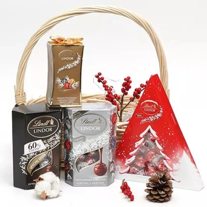 Xmas Lindt Chocolate Gift Basket – Premium Holiday Treat