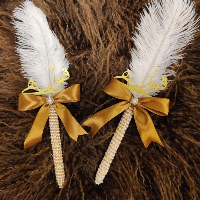 Nikkah Pen with Brown Bow – Stylish Wedding Writing Pen