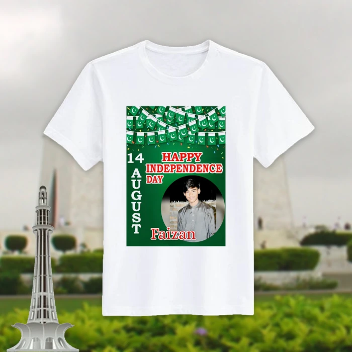 Buy Custom 14 August T-Shirts Add Your Picture & Name
