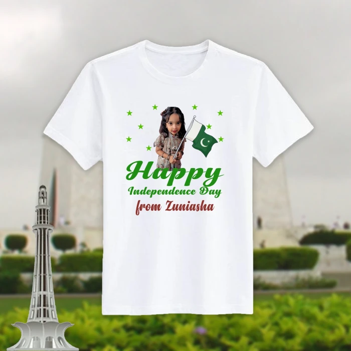 Stylish 14 August T-Shirts for Boys & Girls Custom Name & Photo Print