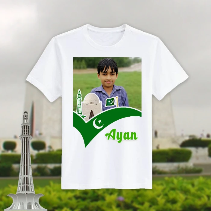 Print Your Photo & Name on 14 August T-Shirts Custom Independence Day Wear