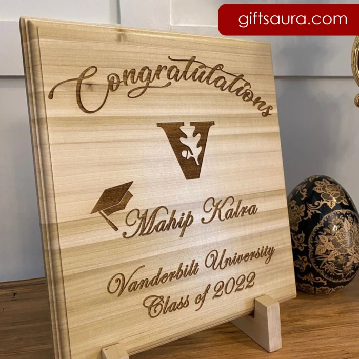 Personalized Wooden Graduation Plaque Class of Engraved Gift