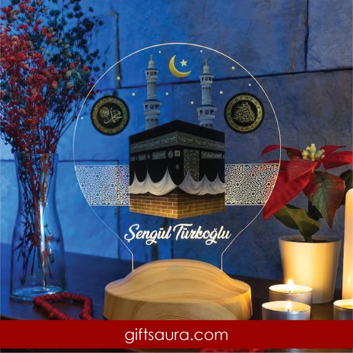 Personalised Kaaba Night Lamp Custom Name LED Night Light