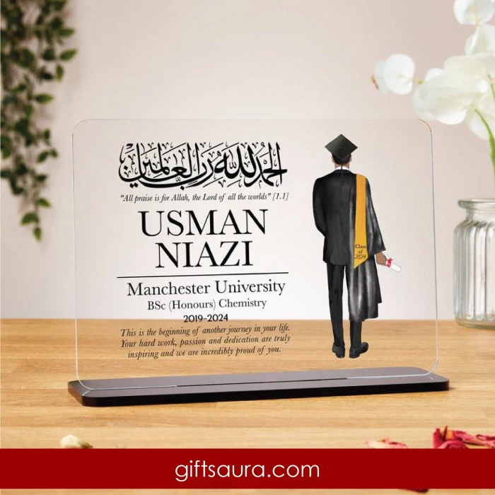 Personalized Graduation Plaque Custom Quranic Quote Acrylic Display