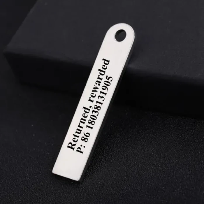 Custom Phone Number Engraved Metal Keychain Anti-Lost Contact Tag