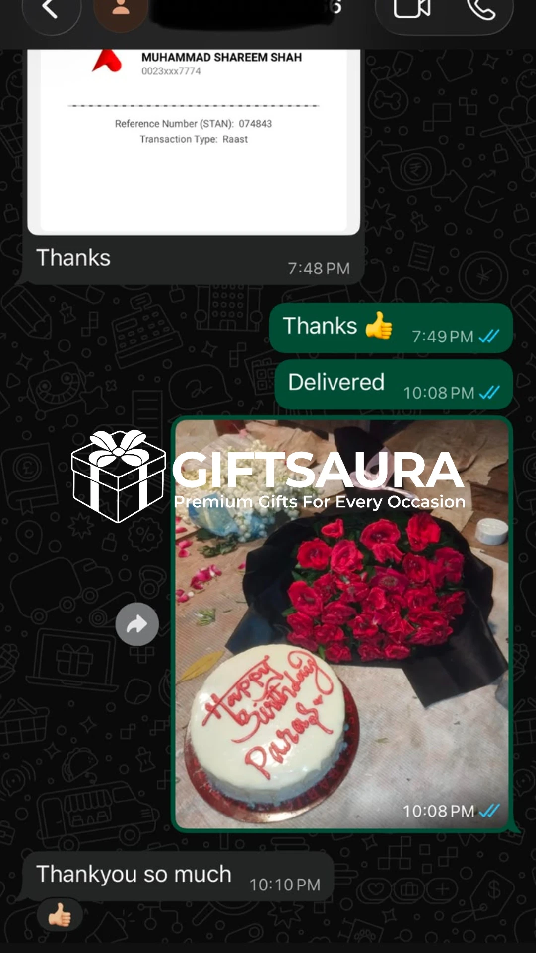WhatsApp customer review screenshot