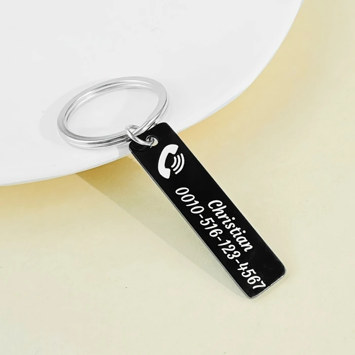 Custom Engraved Stainless Steel Keychain – Personalized Name or Phone Number Tag, Anti‑Lost ID Charm cover image 5
