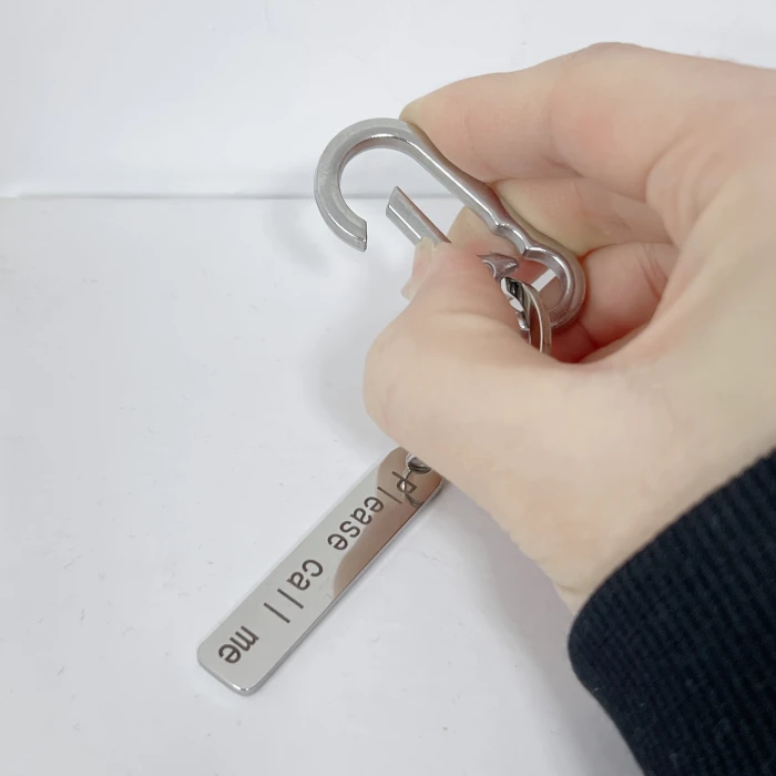 Custom Engraved Stainless Steel Keychain – Personalized Name & Phone Tag with Anti‑Lost Function cover image 2