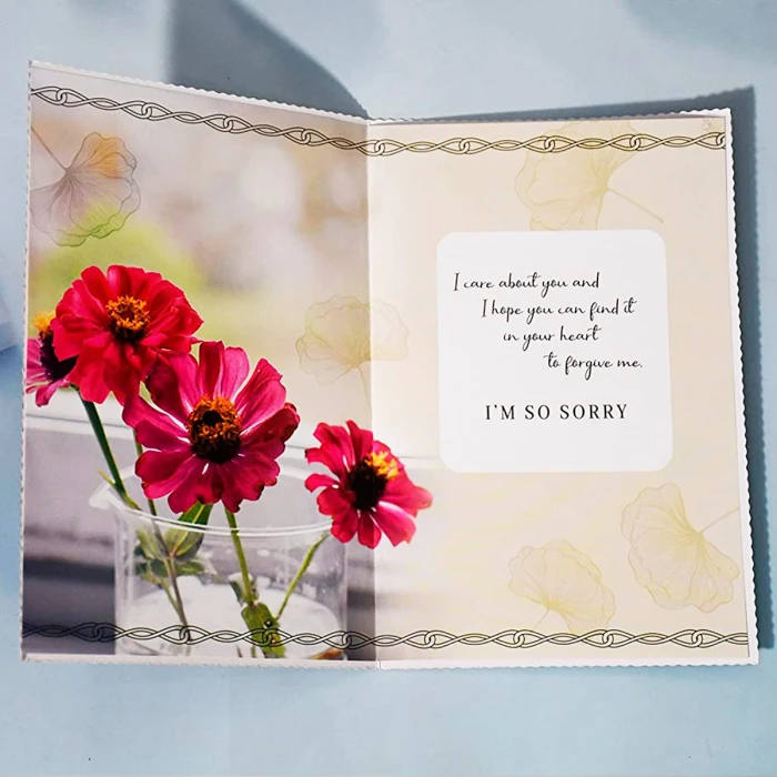 Apology Gift Combo Sorry Card, Golden Rose & Chocolate cover image 1