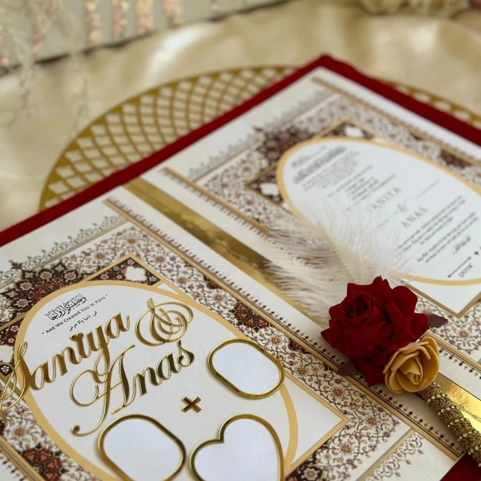 Personalized Velvet Nikkah File – Custom Name Islamic Marriage Certificate Holder cover image 1