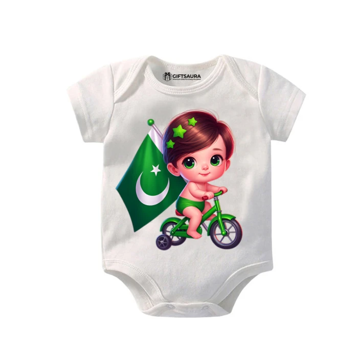 Baby Romper with Pakistan Flag 14 August Independence Day Outfit