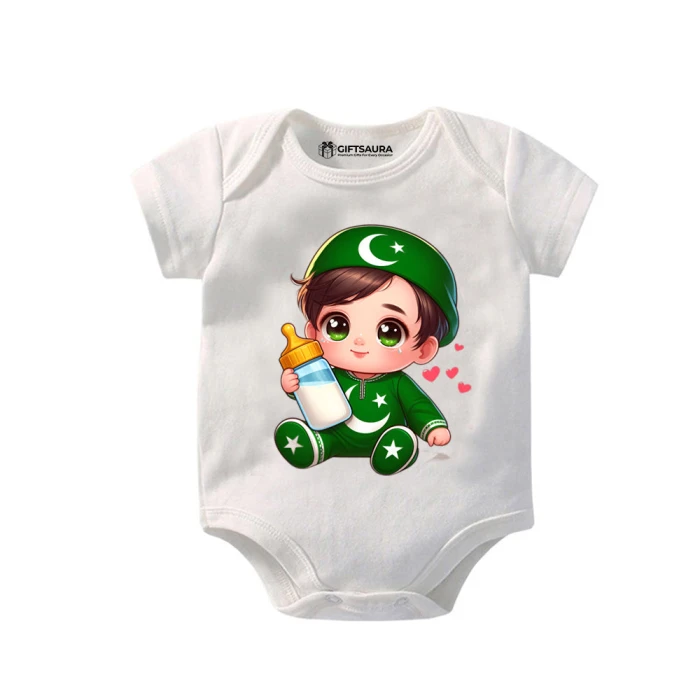 Baby Wearing Pakistani Dress  14 August Independence Day Romper