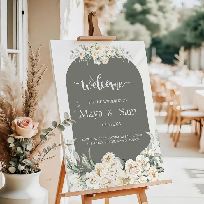 Royal Wedding Welcome Board Customized Bride & Groom Name Sign